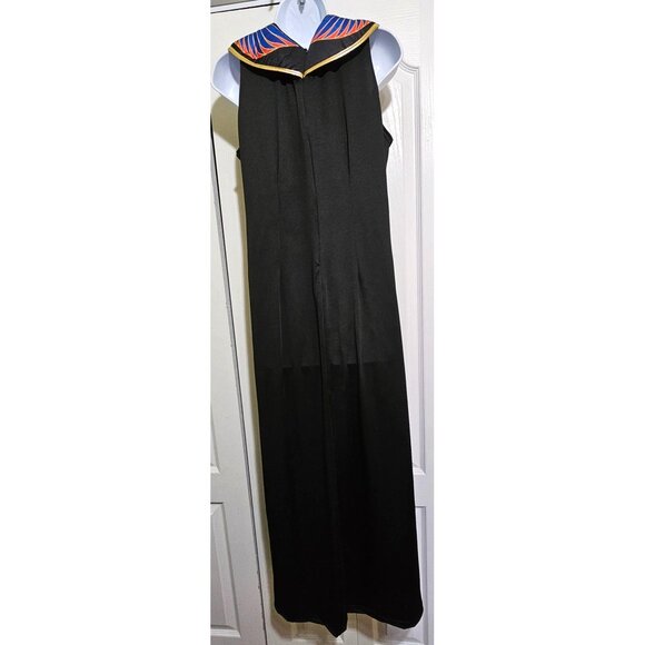 Cleopatra Costume Dress Matte Jersey Maxi Egyptian Collar Halloween Queen Nile L - Picture 6 of 8